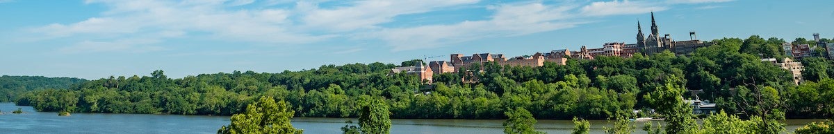 View of Georgetown campus from the Potomac River