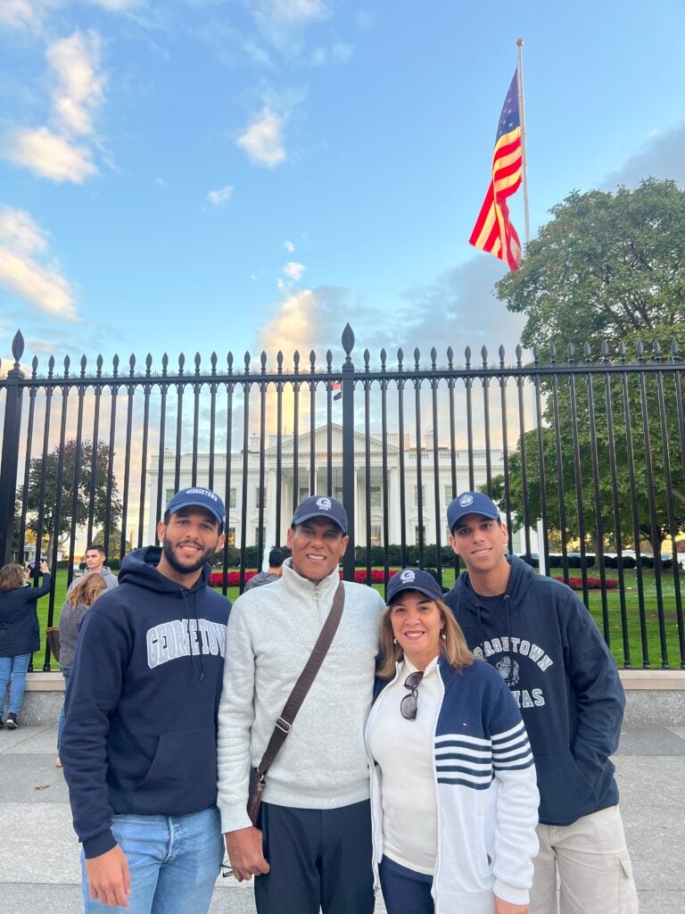 Carlos Segura Santana and his family in front of the US Capitol building.